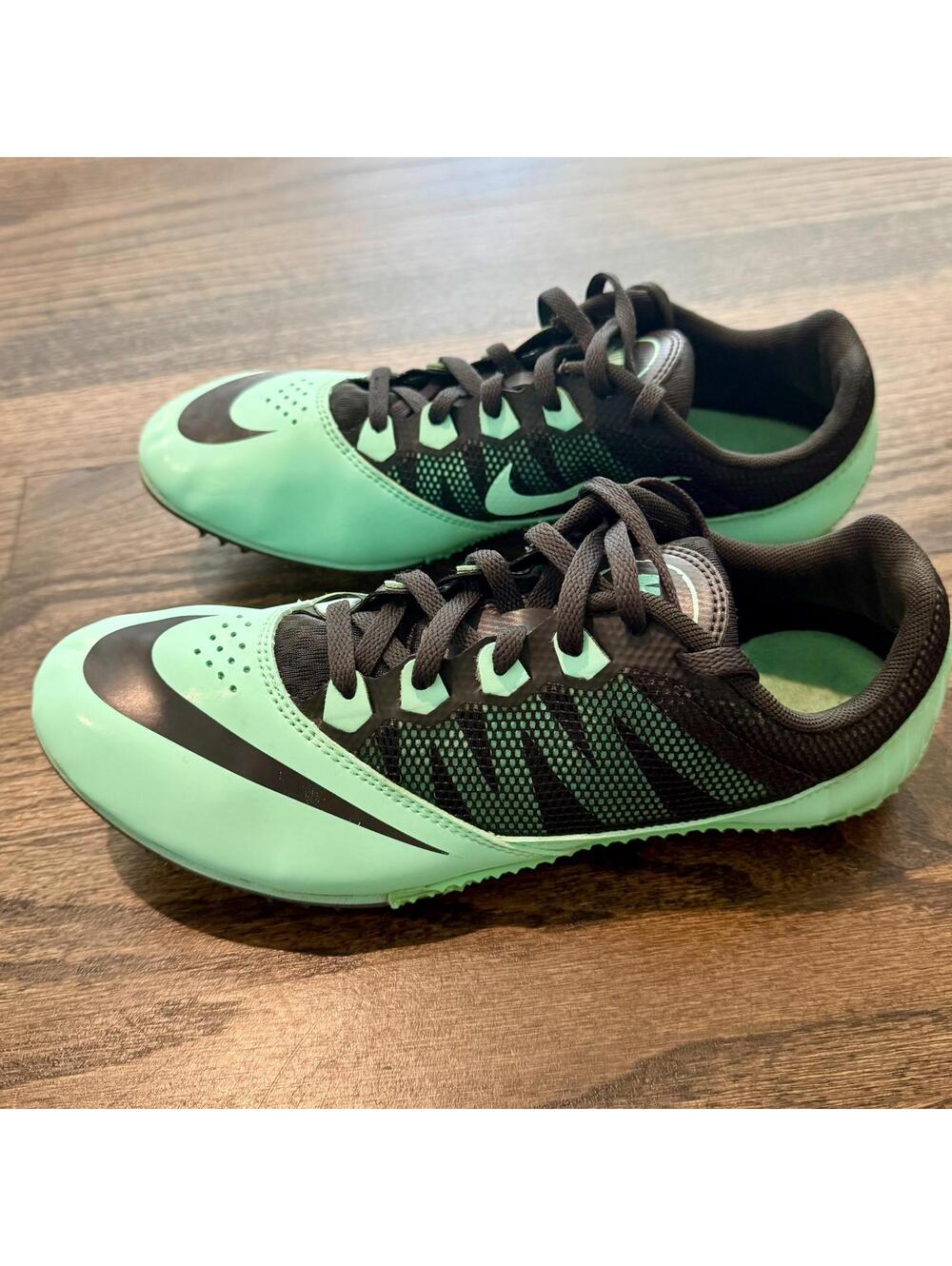 NIKE Women's Zoom Rival Black & Aqua Sprint Track Cleats Size 8.5